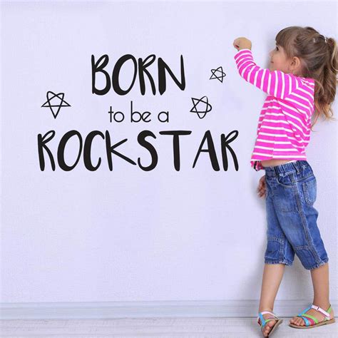 Born To Be A Rockstar Wall Decal Quote - Wall Quote Kiss Cut Decals