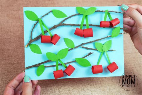 Easy DiY Cherry Paper Craft for Kids - Simple Mom Project