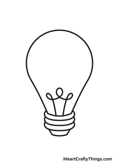 Light Bulb Drawing — How To Draw A Light Bulb Step By Step