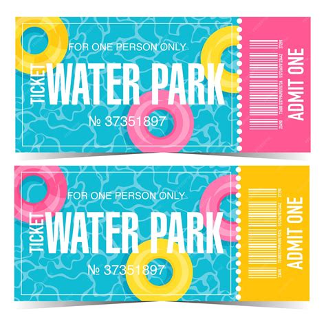 Premium Vector | Water park or aqua park ticket design template