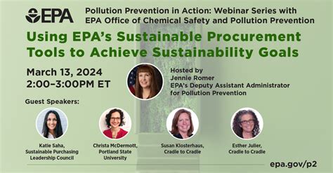 New! Pollution Prevention in Action: Webinar Series with EPA Office of Chemical Safety and ...