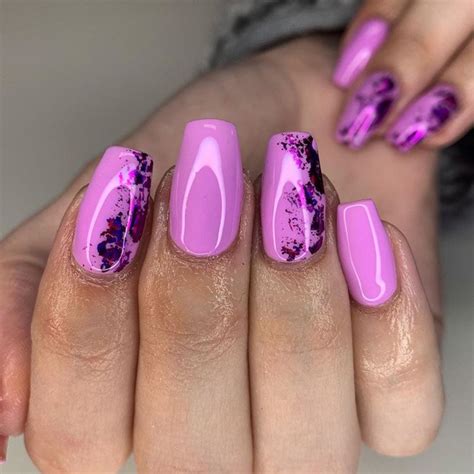 60+ Pretty Purple Nails - The Glossychic in 2020 | Purple glitter nails, Pink acrylic nails ...