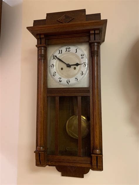 Edwardian Chiming Wall Clock c1905