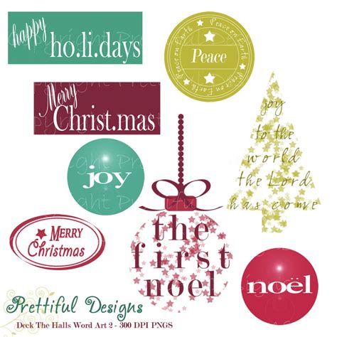 Christmas Word Art 2 Personal or Commercial Use Deck the - Etsy