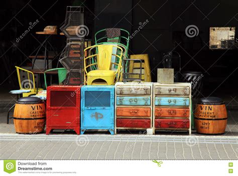 Vintage Furniture and Other Staff at Jaffa Flea Market District Editorial Photography - Image of ...