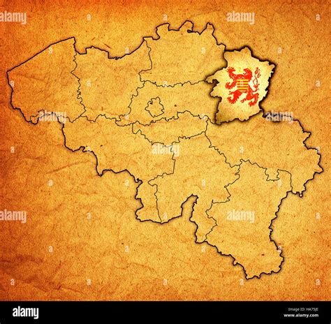 limburg on administration map of belgium with flags Stock Photo - Alamy