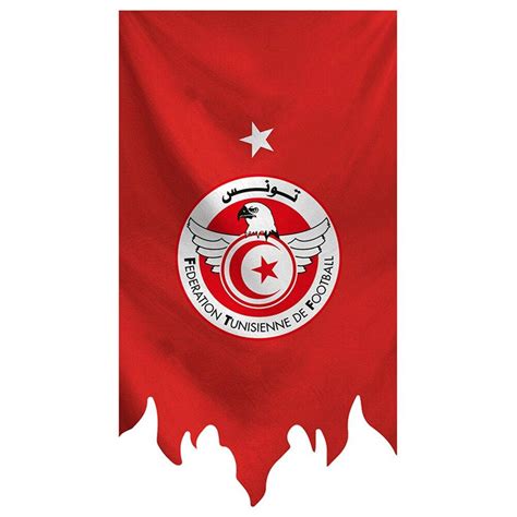 Download Tunisia National Football Team Logo On Red Banner Wallpaper ...