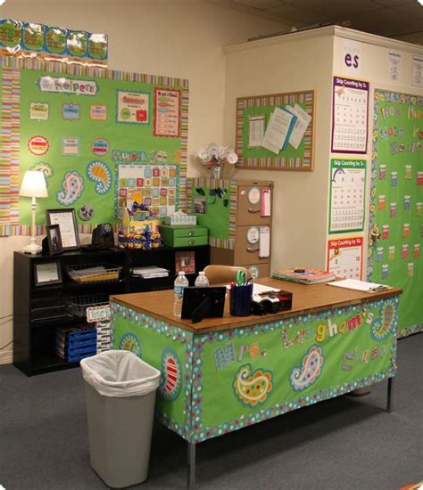 An explosion of Dots, Stripes, and Paisley on Turquoise! | Teacher desk ...