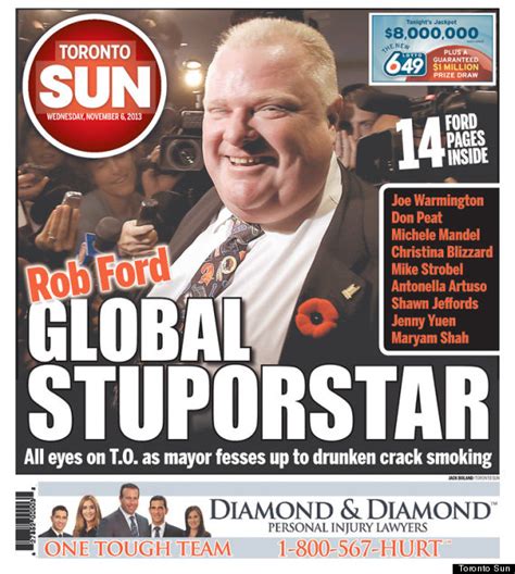 Rob Ford Front Pages: Media Cracks Down Hard On Toronto Mayor (PHOTOS ...