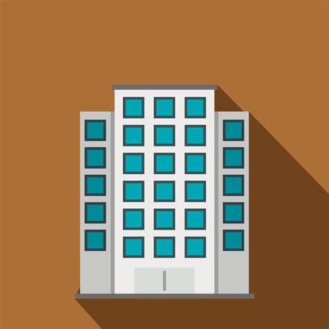 Skyscraper icon, flat style 14986886 Vector Art at Vecteezy