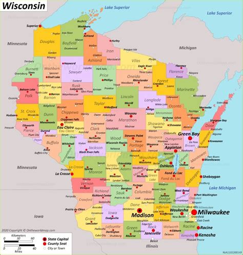 Wisconsin State Map | USA | Maps of Wisconsin (WI)