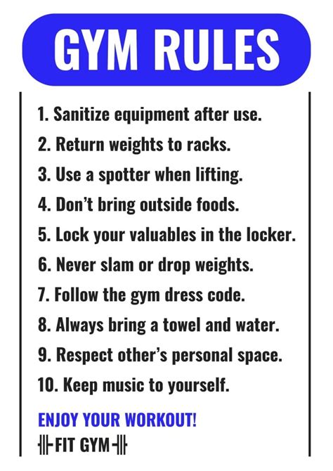 Free Simple Gym Rules Sign template to customize online