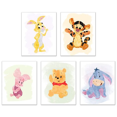 Buy Winnie the Pooh Watercolour Art Nursery Prints (Set of 5 photos - 8 ...