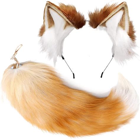 Valpeak Fox Ears and Tail Cosplay Wolf Ears Tail for Kids Fluffy Fox ...