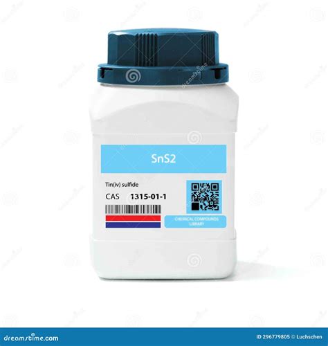 SnS2 - Tin (IV) Sulfide stock image. Image of flask - 296779805