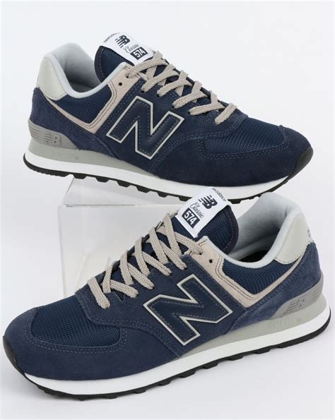 New Balance 574 Trainers Navy/Grey,blue,running,shoes,suede,leather