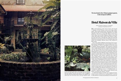 Hotel Maison de Ville | Architectural Digest | JANUARY/FEBRUARY 1974