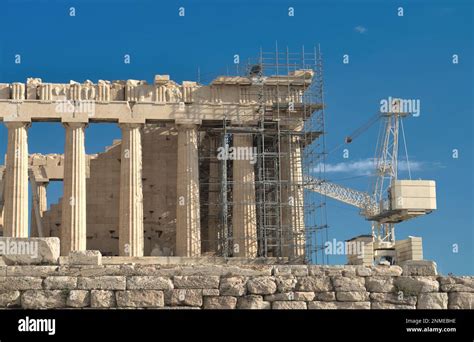 Restoration of Parthenon at Acropolis in Athens, Greece Stock Photo - Alamy