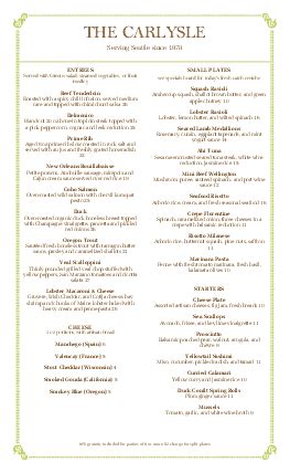 Italian Fine Dining Menu Long | Fine Dining Menus