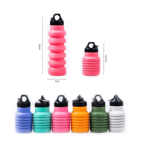 Collapsible Silicone Water Bottle 500ml | Teemway Gifts