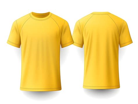 Premium AI Image | Hi light yellow t shirt front and back view clothes on isolated whtie background