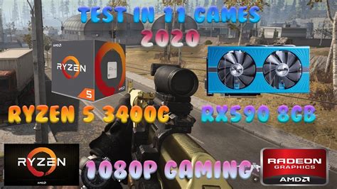 Integrated With GPU? | Ryzen 5 3400G + RX590 8gb GME | Game benchmark | test in 11 Games 2020 ...