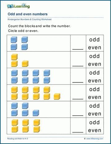 Odd And Even Numbers Worksheet For Kids