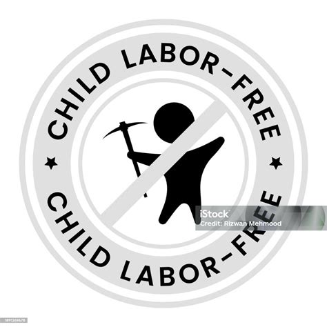 Child Labor Free Sign Icon Label Sticker Badge Vector Stock ...