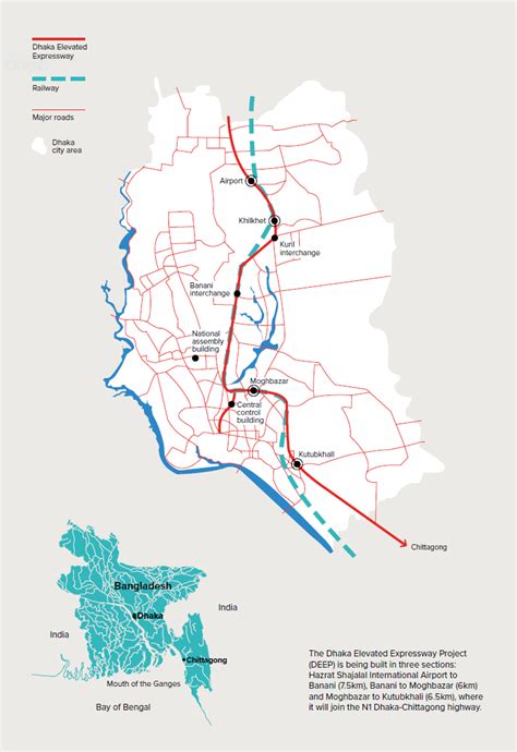 Dhaka Elevated Expressway Route Map