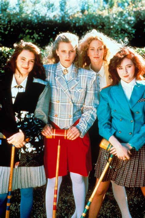 "Heathers" cast photo, 1988. L to R: Winona Ryder, Kim Walker, Lisanne Falk, Shannen Doherty ...