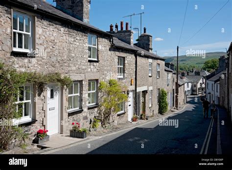 Row of cottages Mitchelgate Kirkby Lonsdale Cumbria England UK United ...