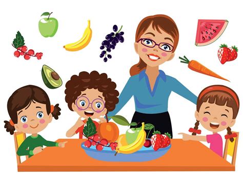 lovely students eating organic fruit in class 14831402 Vector Art at Vecteezy