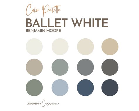 Ballet White Paint Color Palette Benjamin Moore Interior - Etsy