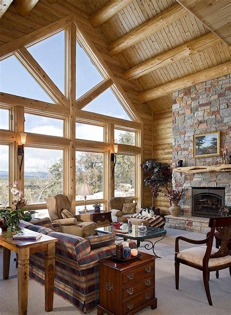 Log Cabin Interiors Photo Gallery | Michigan Cedar Products | Home Inspiration | Pinterest ...