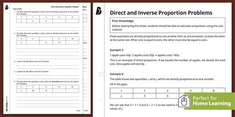 👉 Direct and Inverse Proportion KS3 Walkthrough Worksheet