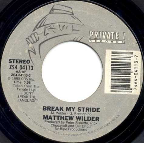 Matthew Wilder - Break My Stride - Lyrics and ratings - Rate Your Music