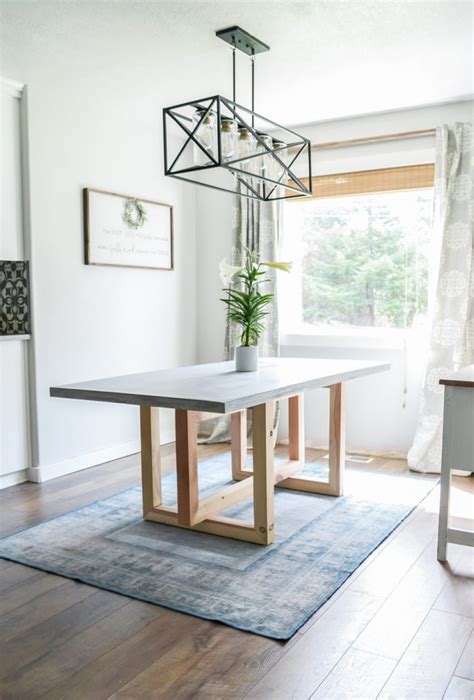 How To Make a DIY Concrete and Wood Dining Table