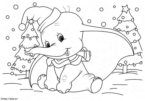 Dumbo Disney Christmas coloring page