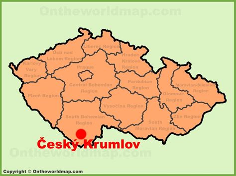 Český Krumlov location on the Czech Republic map - Ontheworldmap.com