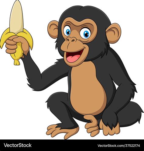 Cute chimpanzee animal cartoon Royalty Free Vector Image