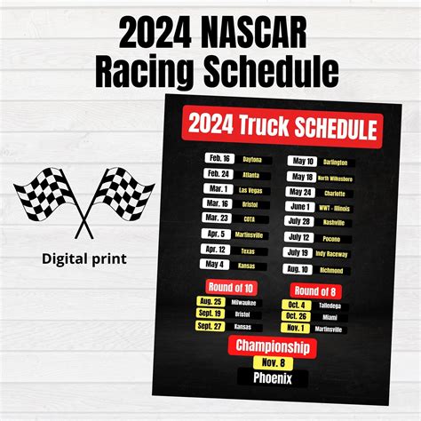 2024 Nascar Cup Race Schedule Stock Car Racing 2024 Schedule Nascar Fan Race Fan Digital ...