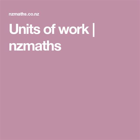 Units of work | nzmaths Math Classroom, Mathematics, The Unit ...