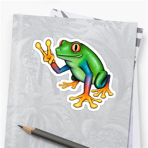 "Peace Frog" Sticker by Dragon84 | Redbubble