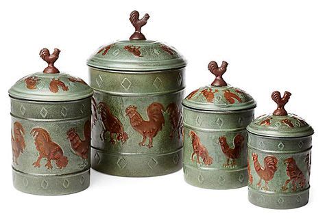 Asst of 4 Country Rooster Canisters on OneKingsLane.com | Rooster canisters, Country rooster ...