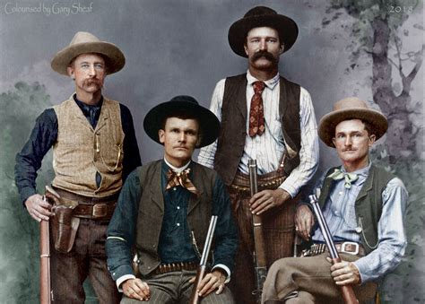 Texas rangers in Shafter Texas 1892. Colourised by Gary Sheaf. # ...