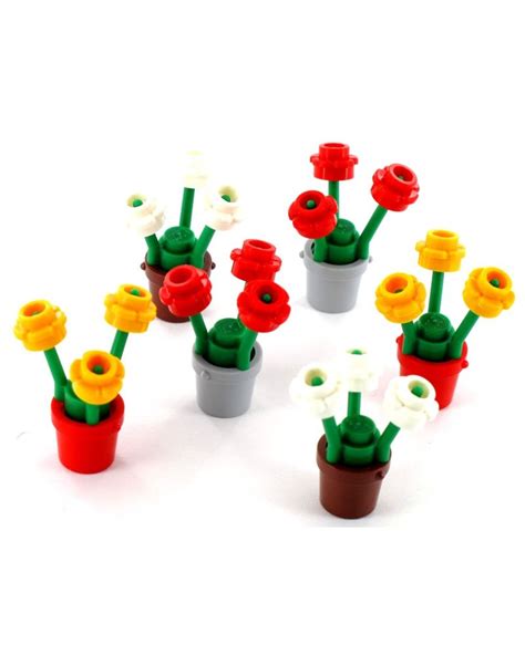 6x LEGO® flowerpot with flowers