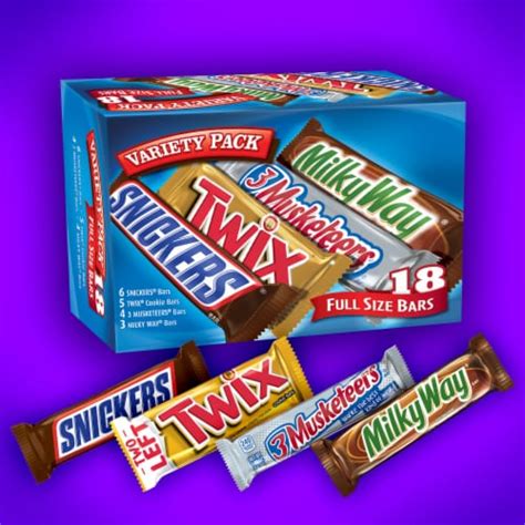 Snickers & Twix & Milky Way & 3 Musketeers Variety Pack Chocolate Candy ...