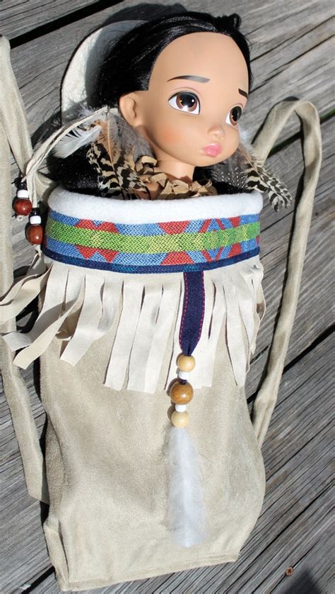 Native American Girl Indian Papoose Baby doll carrier fits 18