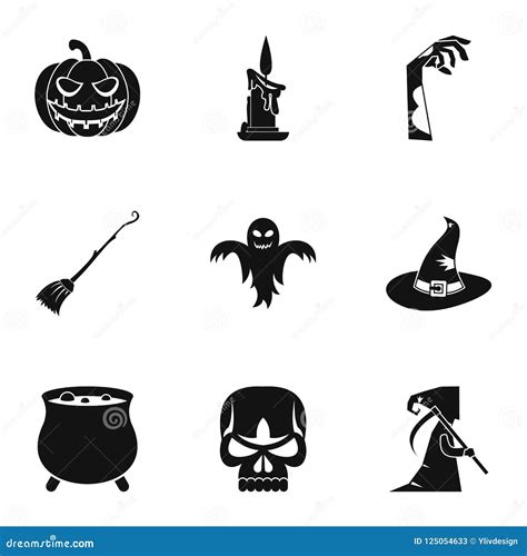 All Saints Day Icons Set, Simple Style Stock Illustration - Illustration of hand, poster: 125054633