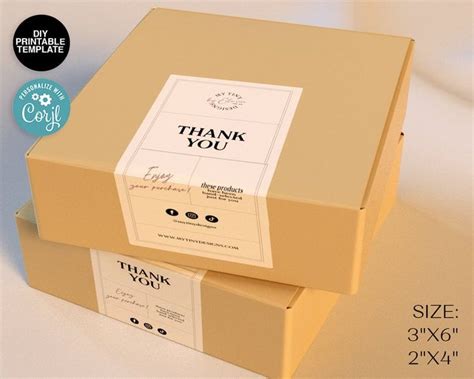 Packaging Label Box Custom / Editable Box Seal Sticker / DIY - Etsy ...